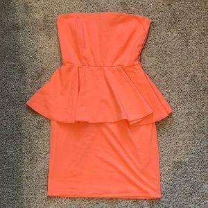 FINAL SALE Zara strapless peplum dress